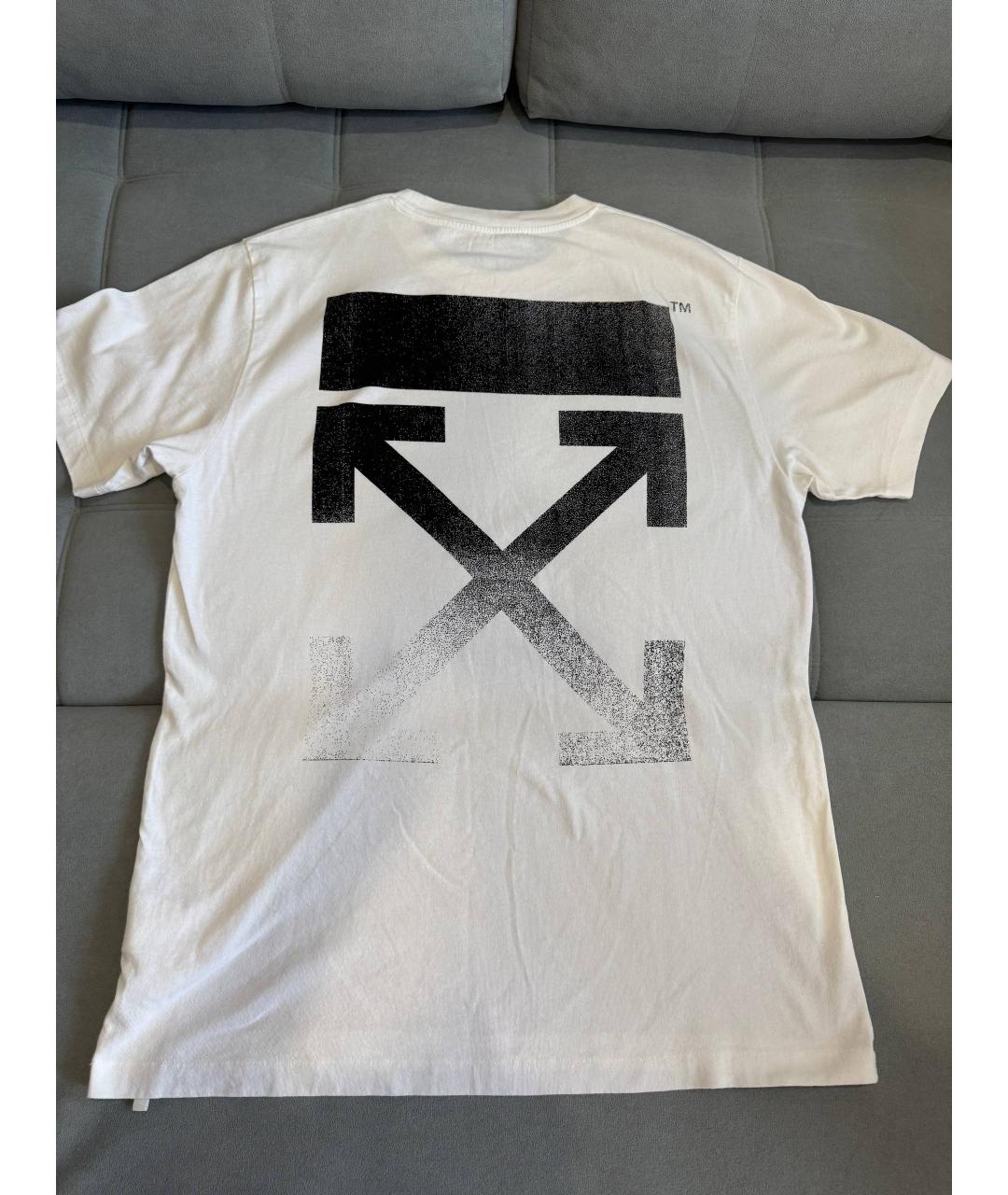 OFF-WHITE Белая хлопковая футболка, фото 7