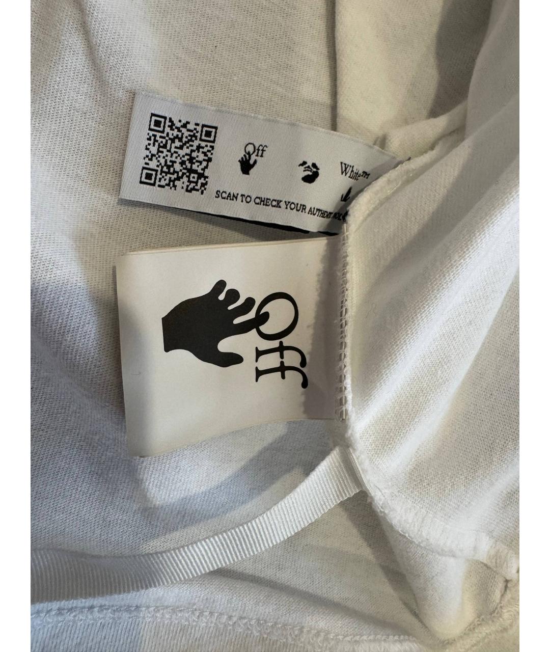 OFF-WHITE Белая хлопковая футболка, фото 3