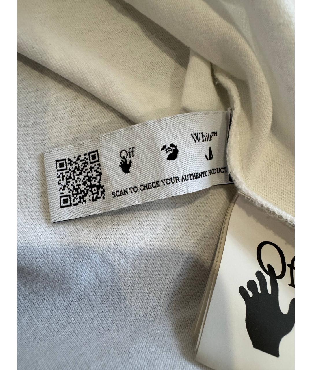 OFF-WHITE Белая хлопковая футболка, фото 6