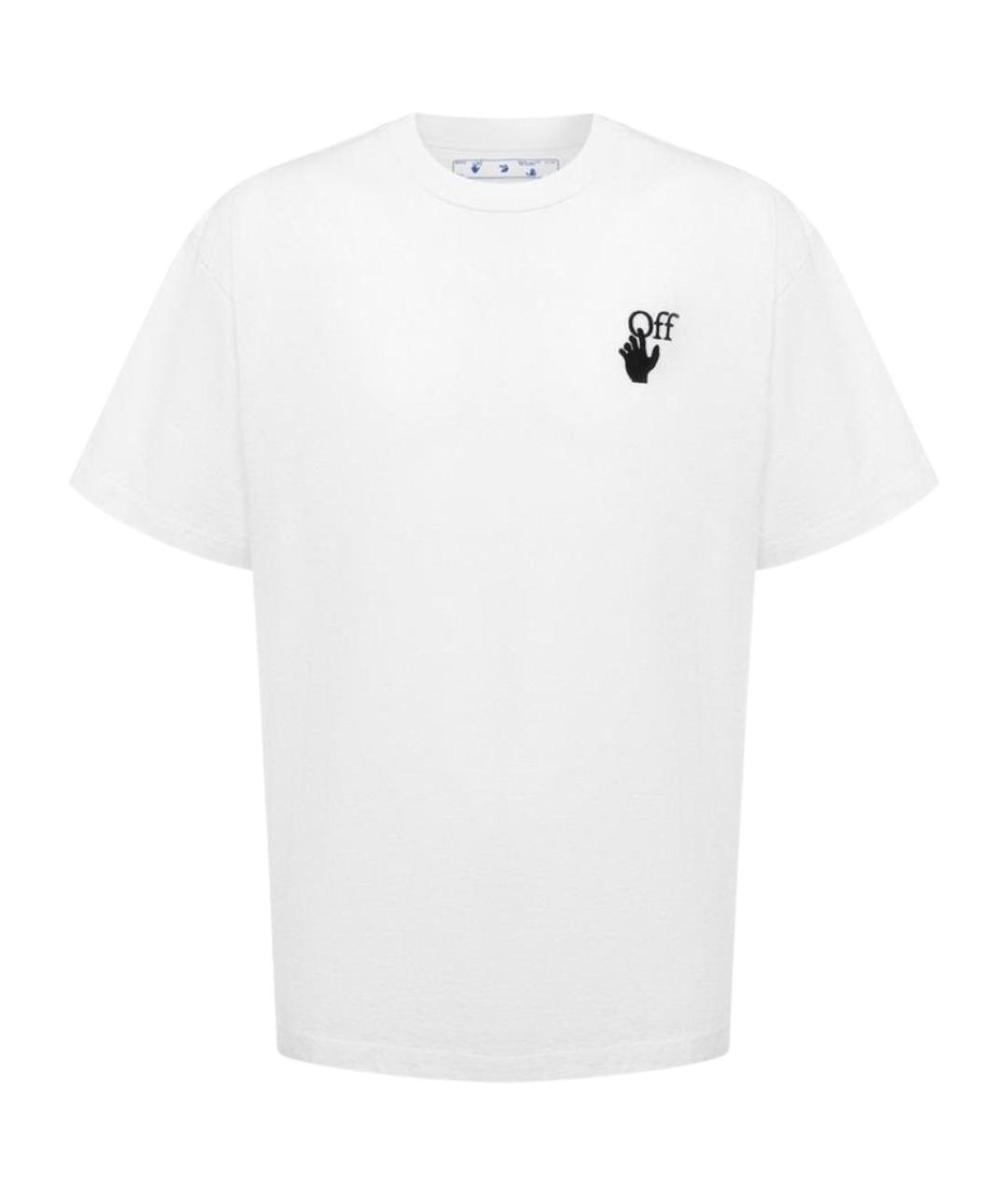 OFF-WHITE Белая хлопковая футболка, фото 1