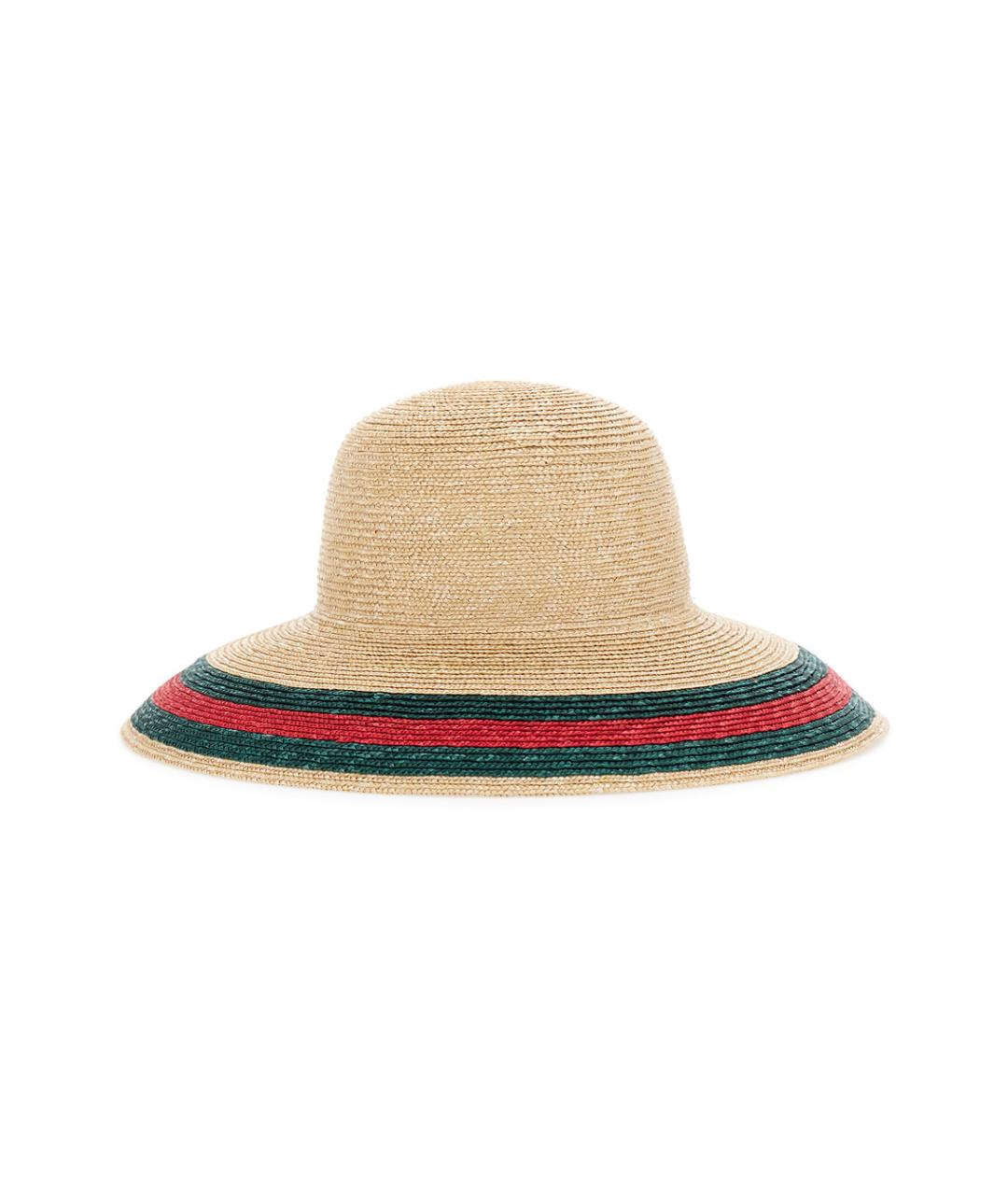 GUCCI Бежевая соломенная шляпа, фото 2