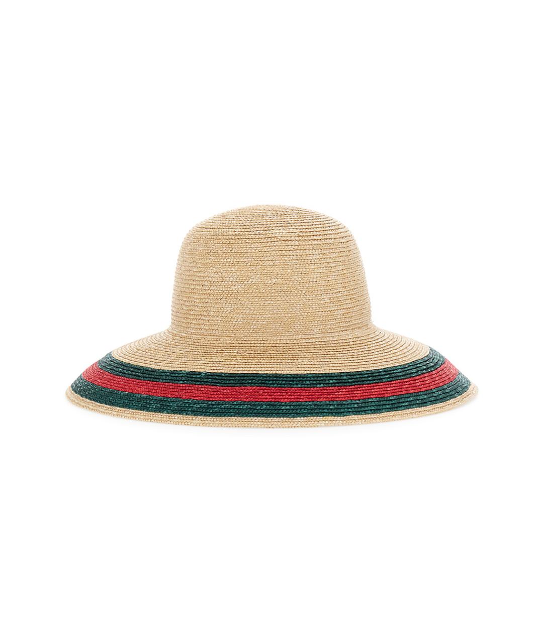 GUCCI Бежевая соломенная шляпа, фото 1