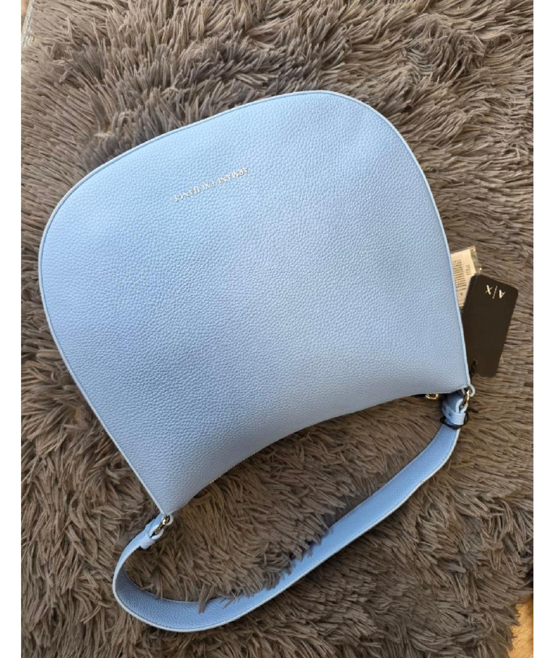 ARMANI EXCHANGE Голубая сумка с короткими ручками из искусственной кожи, фото 6