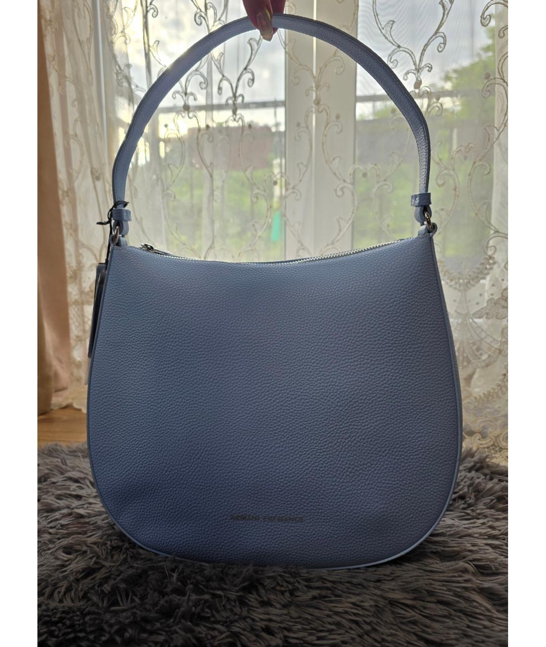 ARMANI EXCHANGE Голубая сумка с короткими ручками из искусственной кожи, фото 3