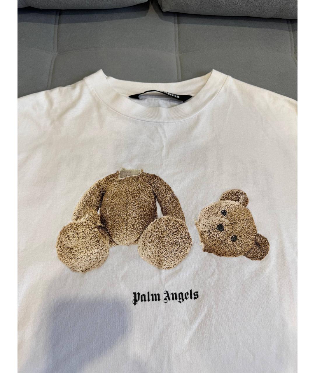 PALM ANGELS Белая хлопковая футболка, фото 2