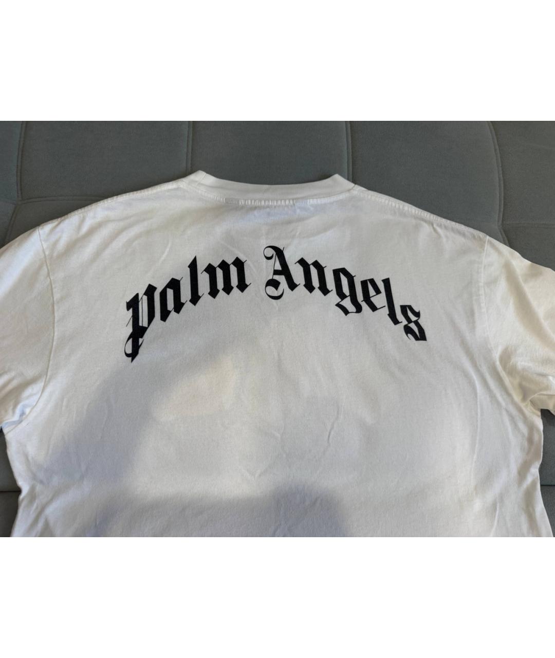 PALM ANGELS Белая хлопковая футболка, фото 4