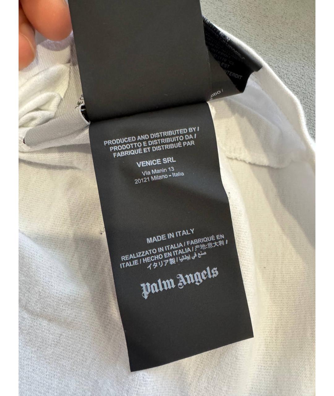PALM ANGELS Белая хлопковая футболка, фото 5