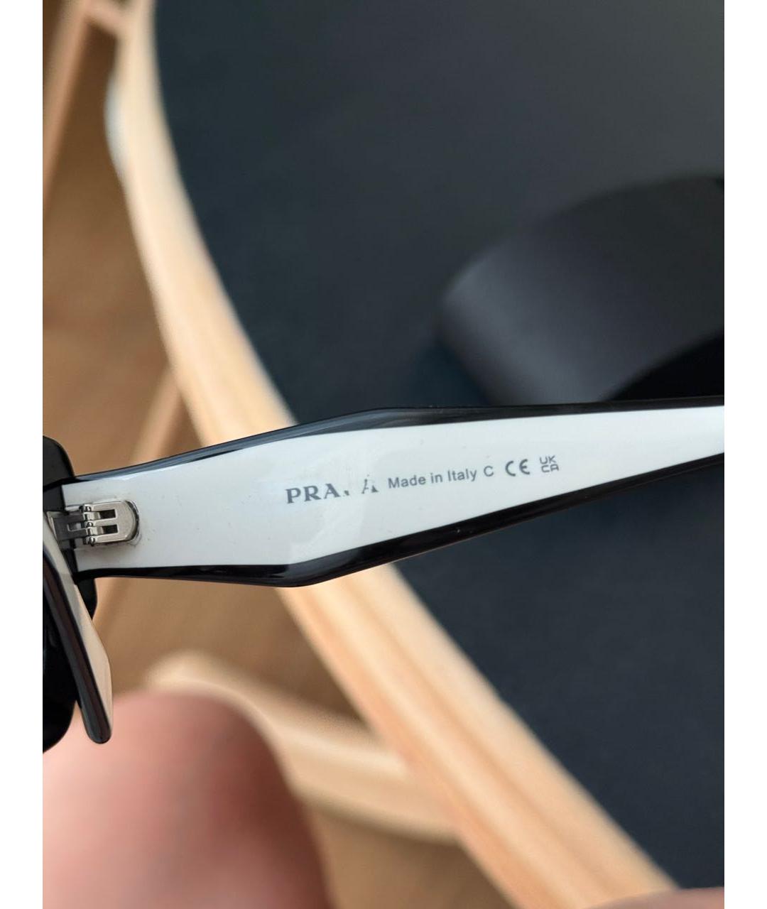 PRADA Белые пластиковые солнцезащитные очки, фото 5