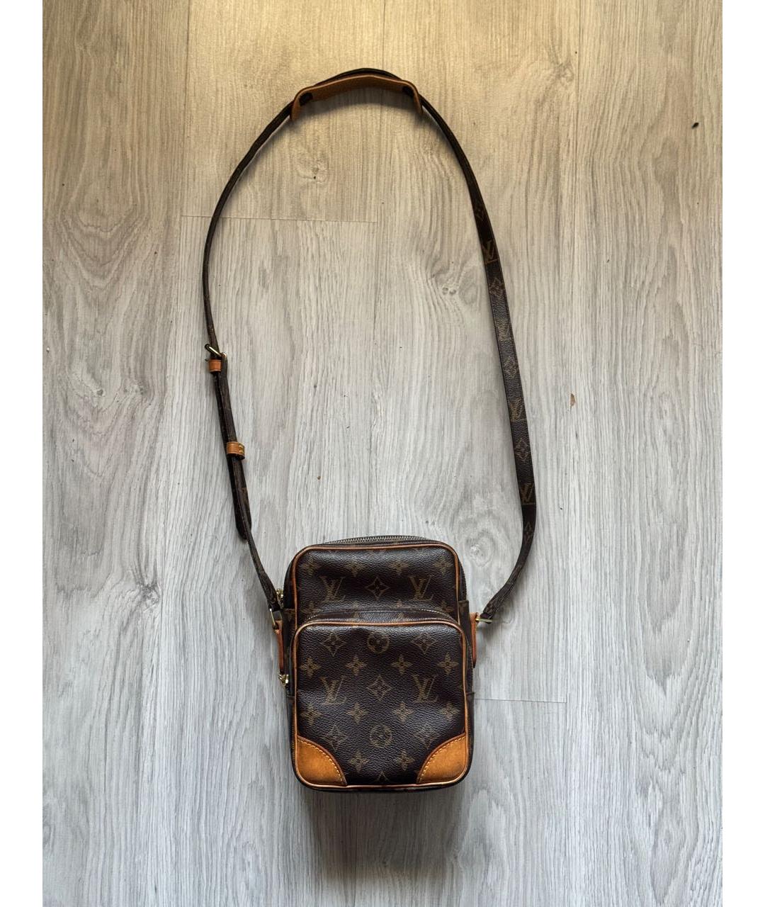 LOUIS VUITTON Коричневая кожаная сумка на плечо, фото 2