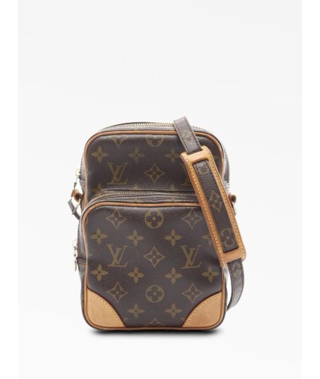 LOUIS VUITTON Коричневая кожаная сумка на плечо, фото 7