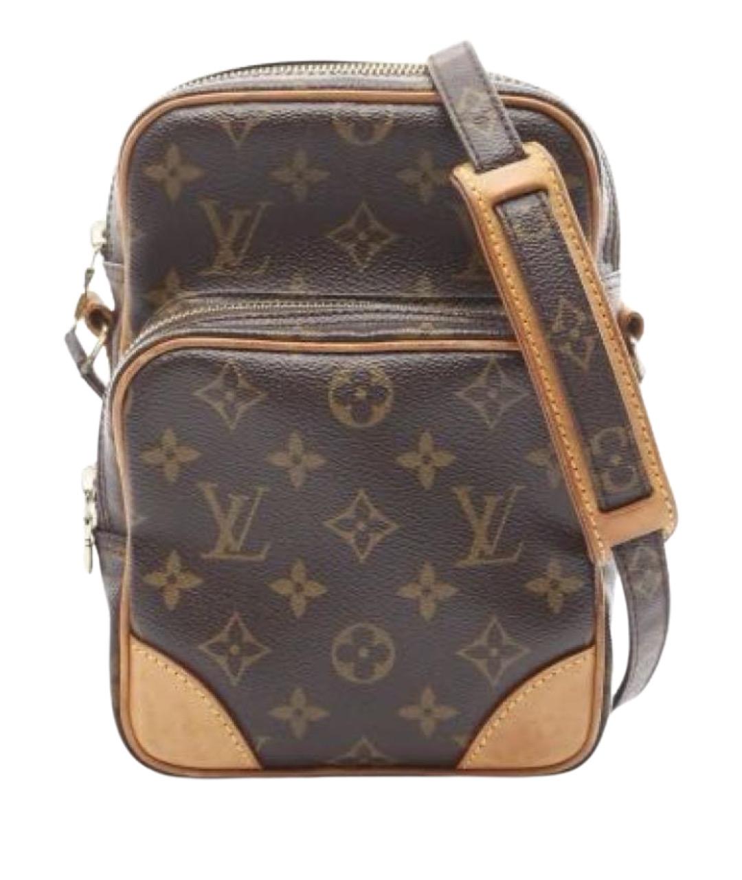 LOUIS VUITTON Коричневая кожаная сумка на плечо, фото 1