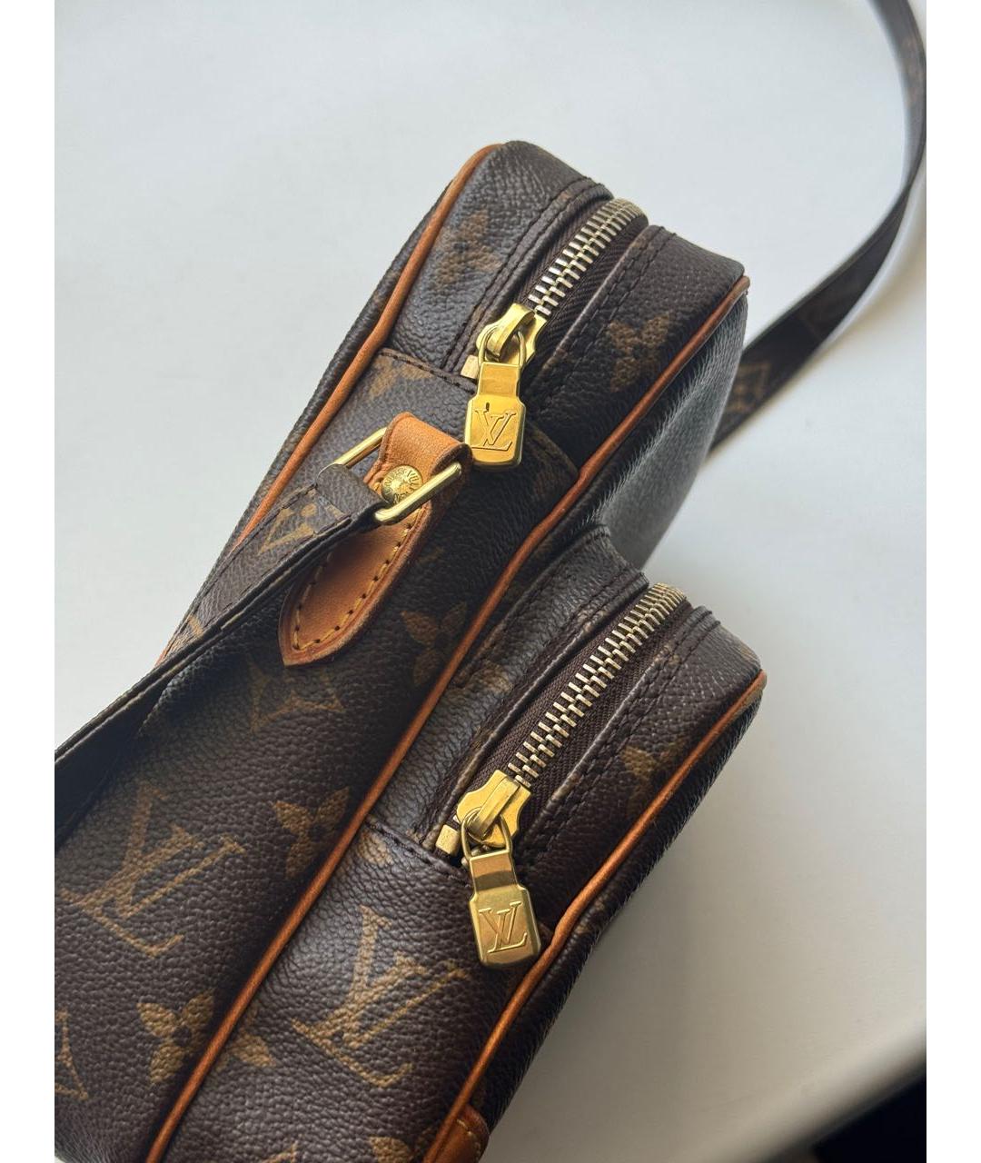 LOUIS VUITTON Коричневая кожаная сумка на плечо, фото 5
