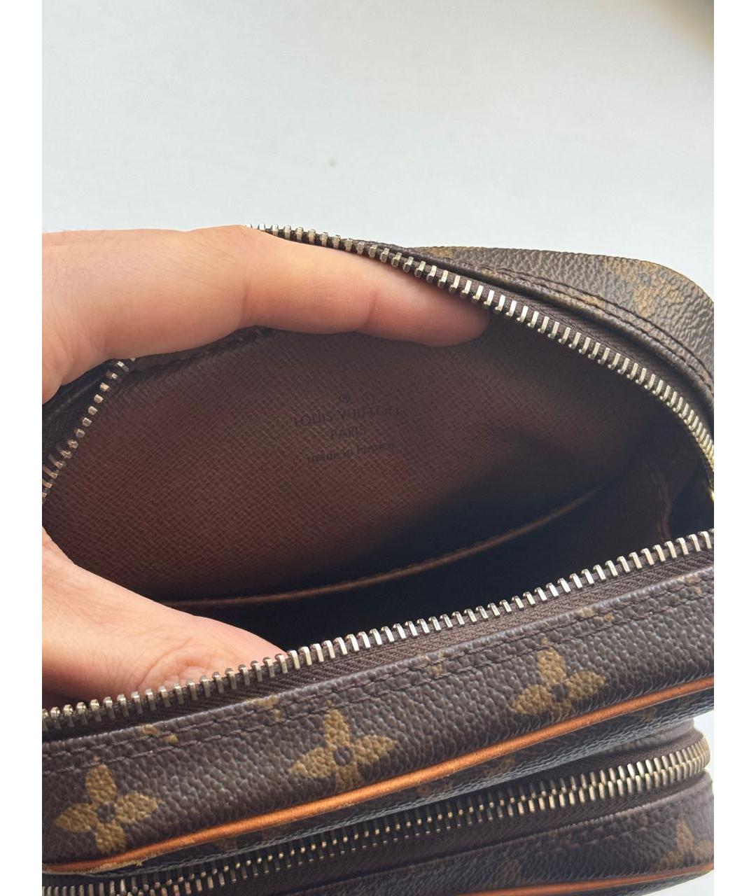 LOUIS VUITTON Коричневая кожаная сумка на плечо, фото 4