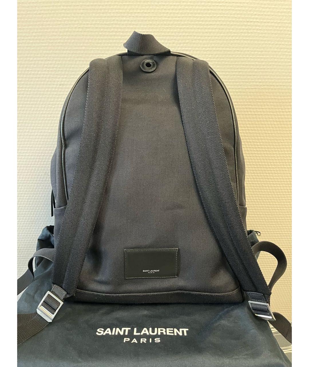 SAINT LAURENT Черный тканевый рюкзак, фото 3