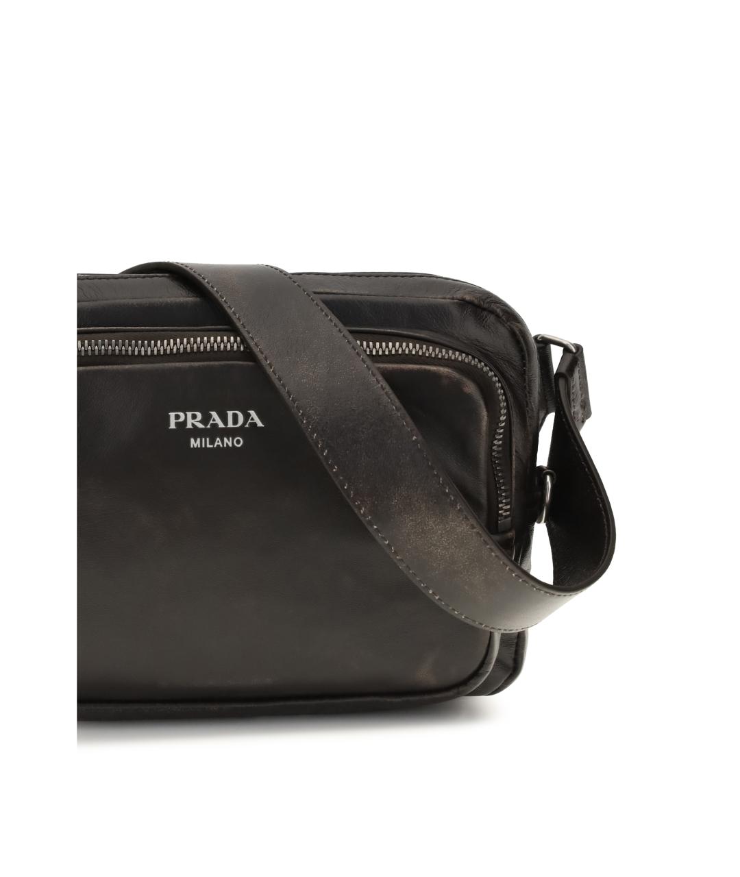 PRADA Коричневая кожаная сумка на плечо, фото 4