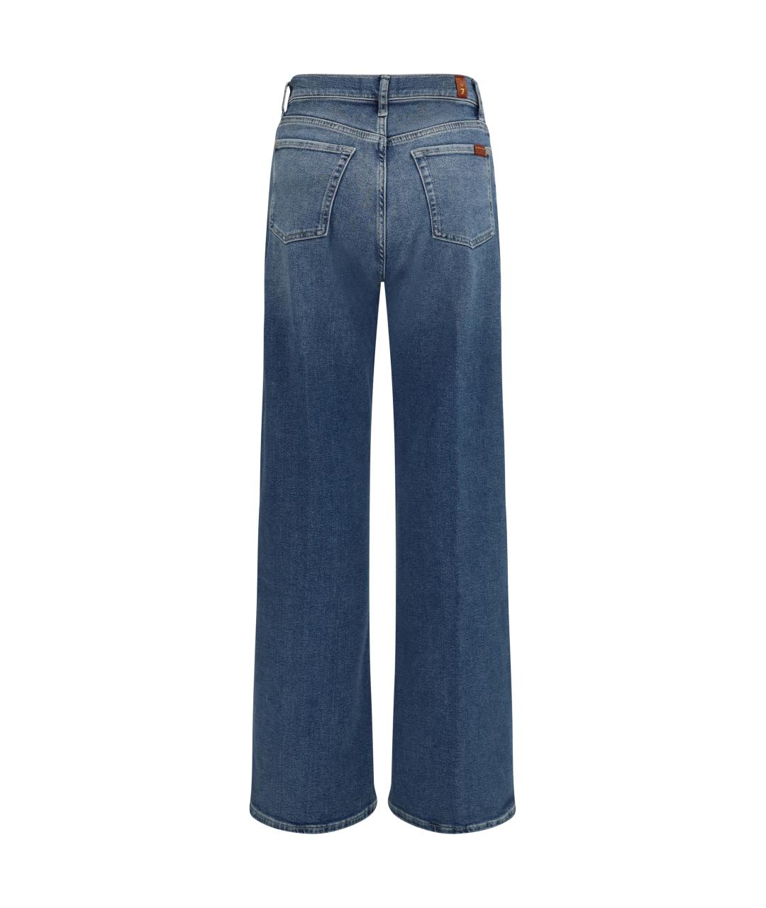7 FOR ALL MANKIND Синие хлопковые прямые джинсы, фото 2
