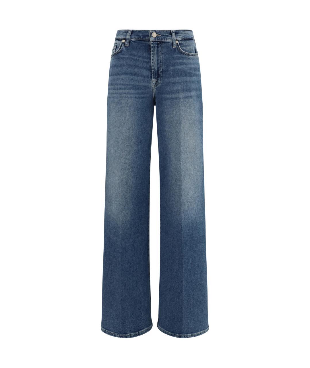 7 FOR ALL MANKIND Синие хлопковые прямые джинсы, фото 1