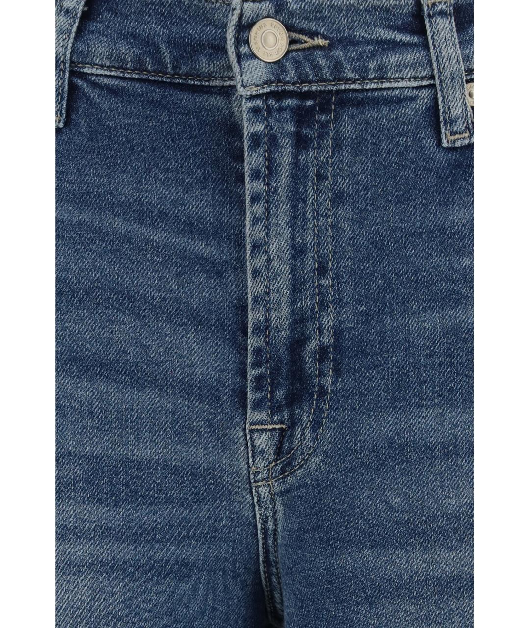 7 FOR ALL MANKIND Синие хлопковые прямые джинсы, фото 3