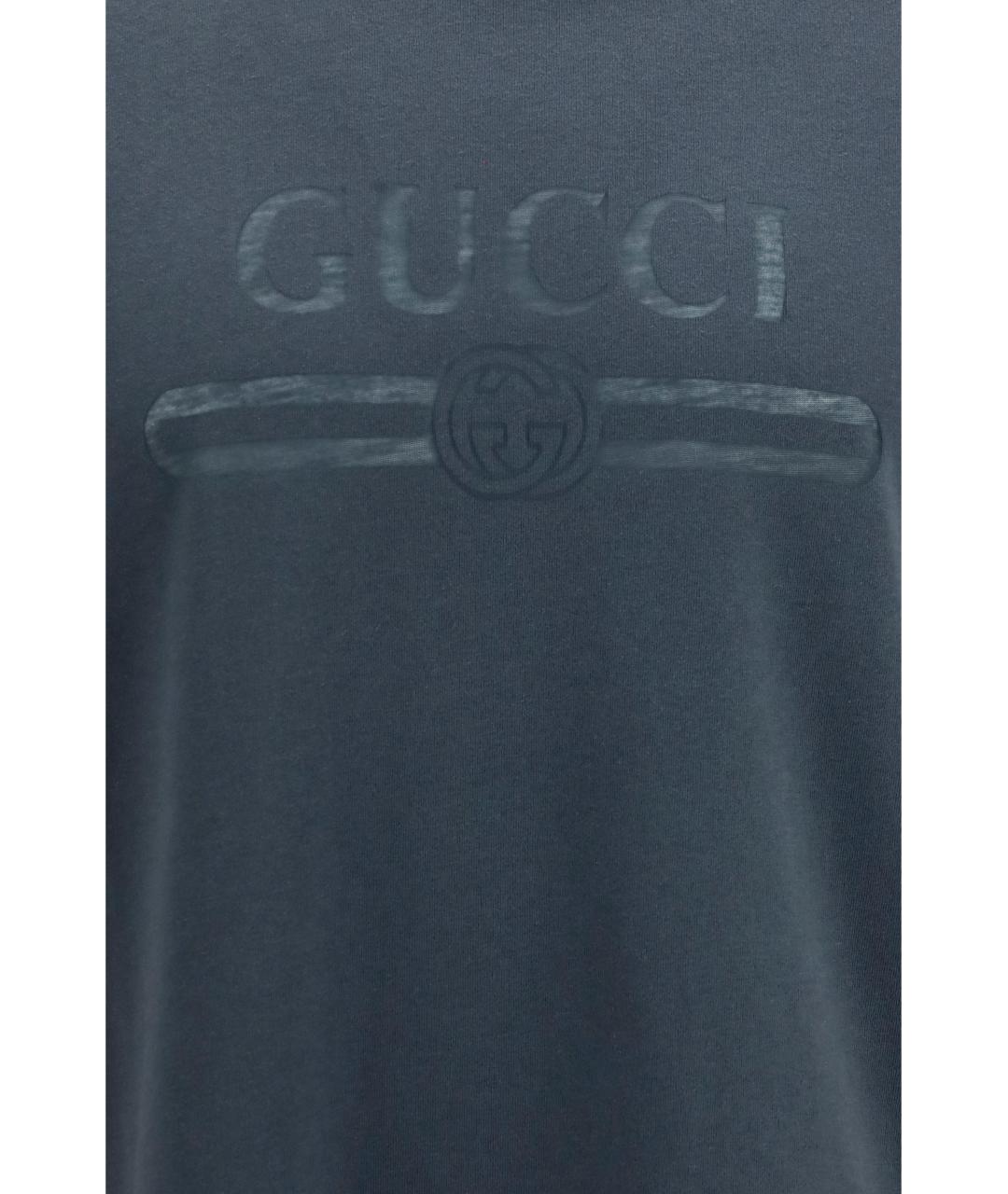 GUCCI Серая хлопковая футболка, фото 3