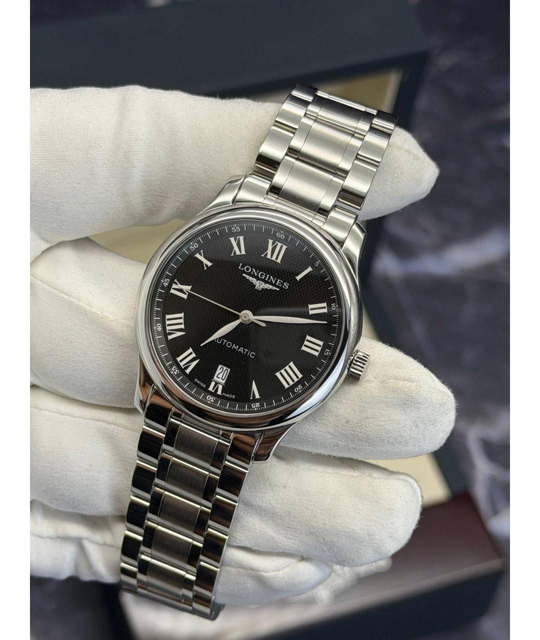 LONGINES Черные стальные часы, фото 5