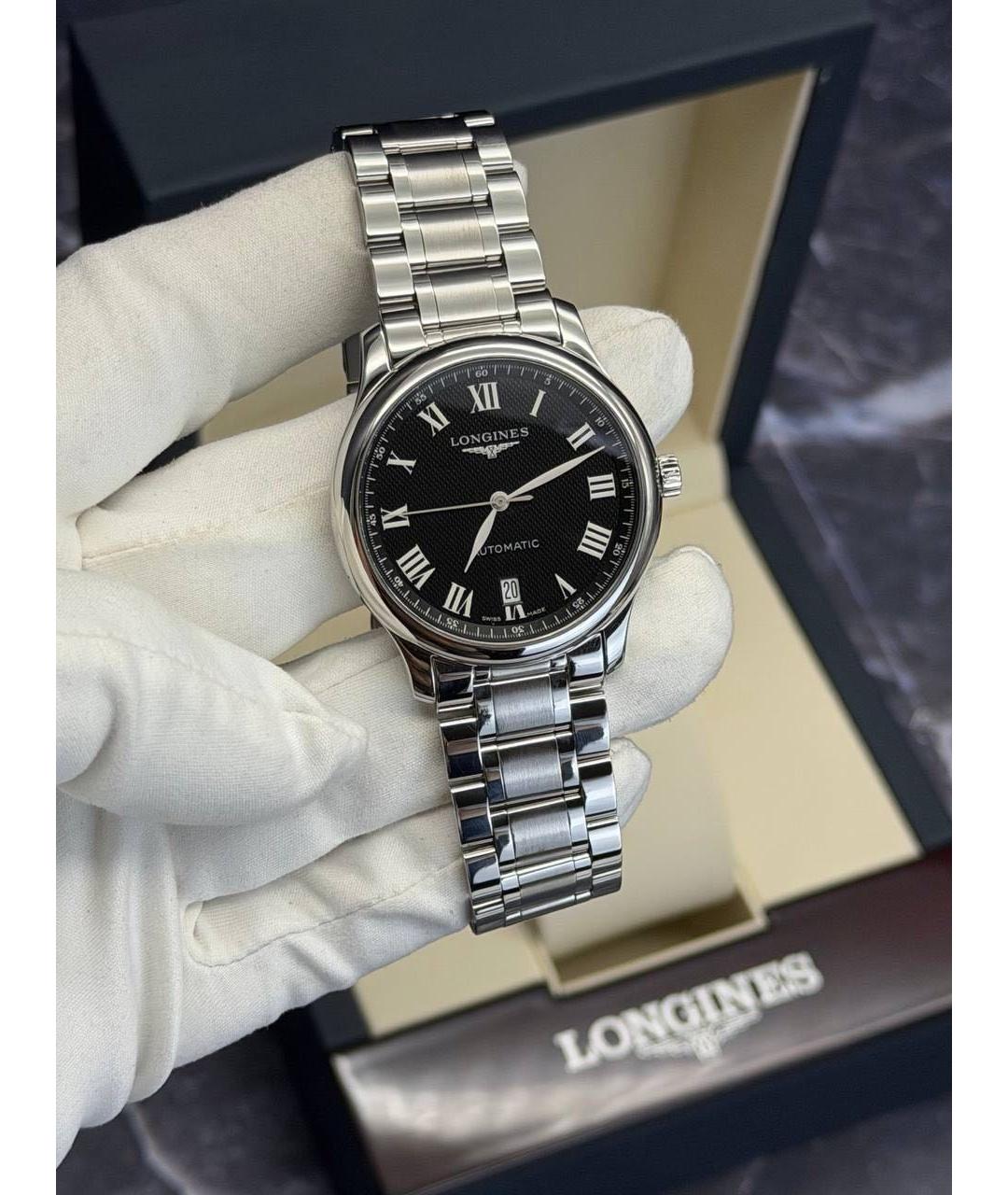 LONGINES Черные стальные часы, фото 8