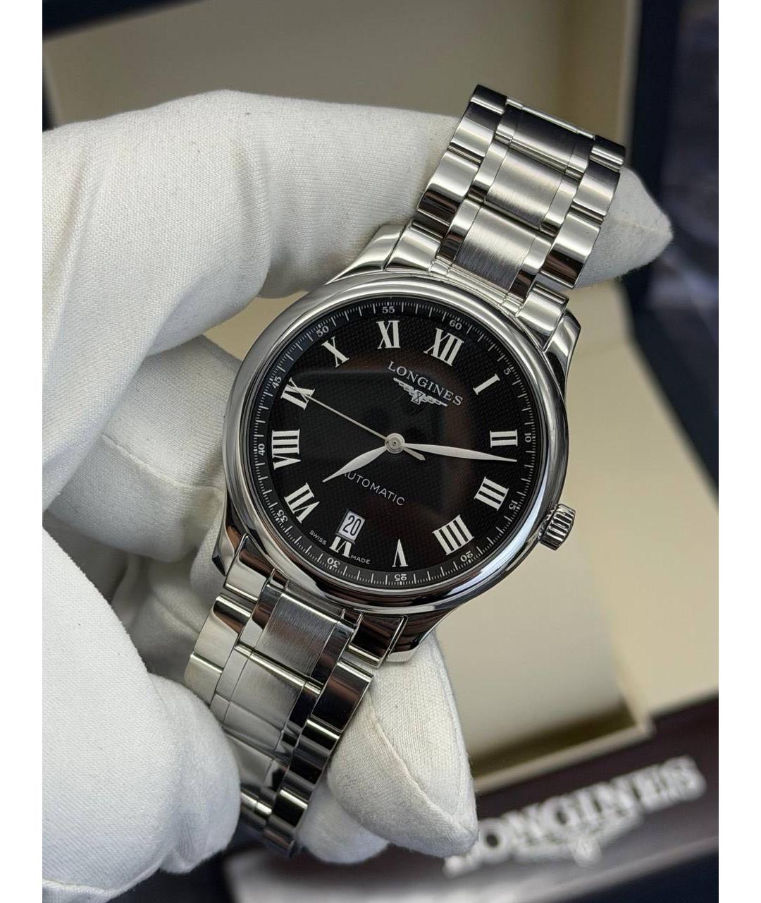 LONGINES Черные стальные часы, фото 2
