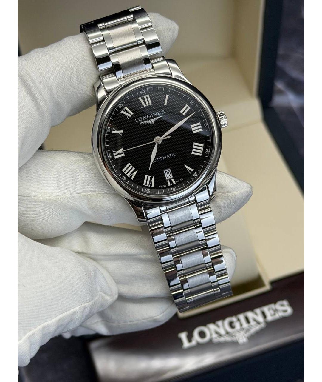 LONGINES Черные стальные часы, фото 3