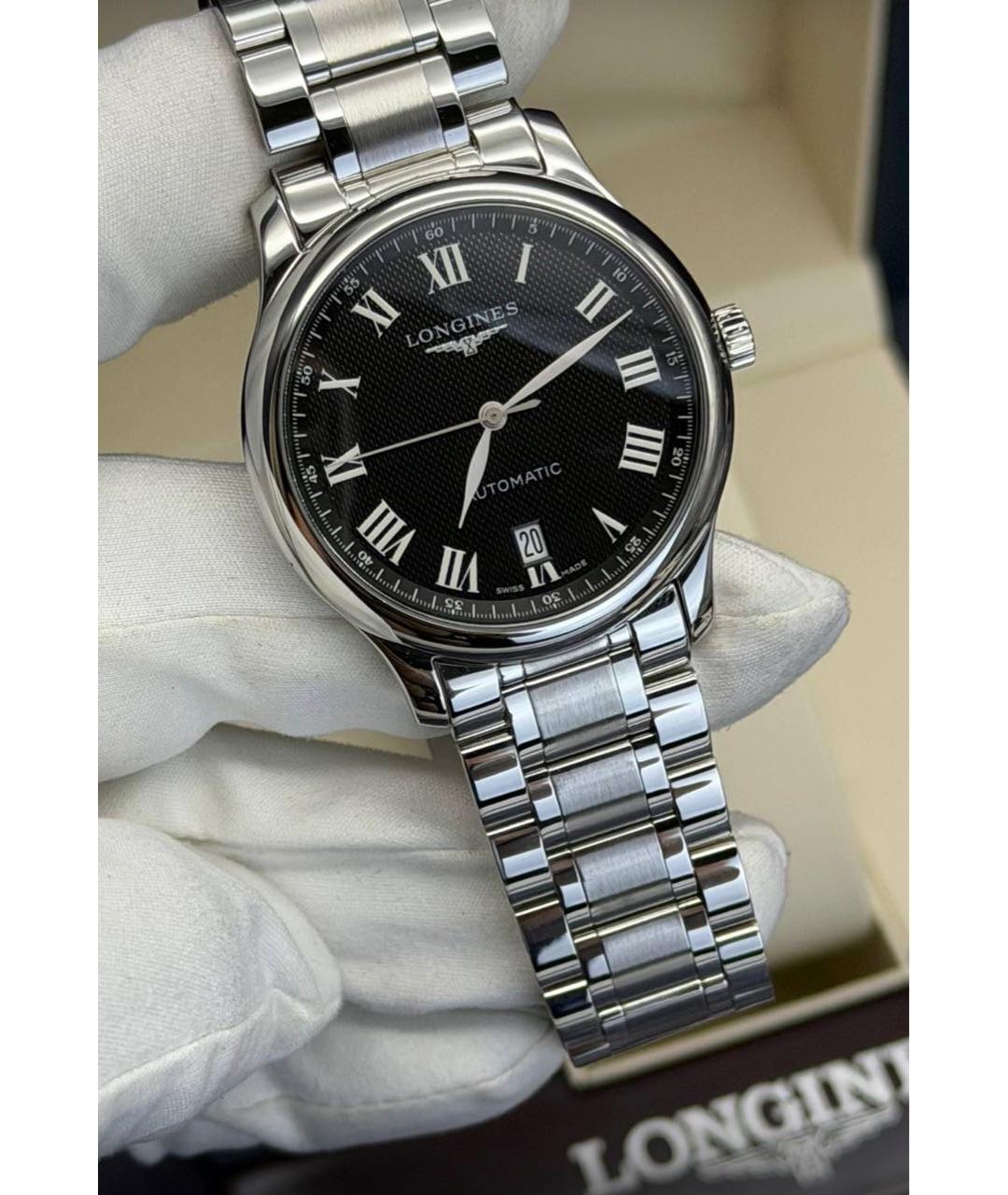 LONGINES Черные стальные часы, фото 9
