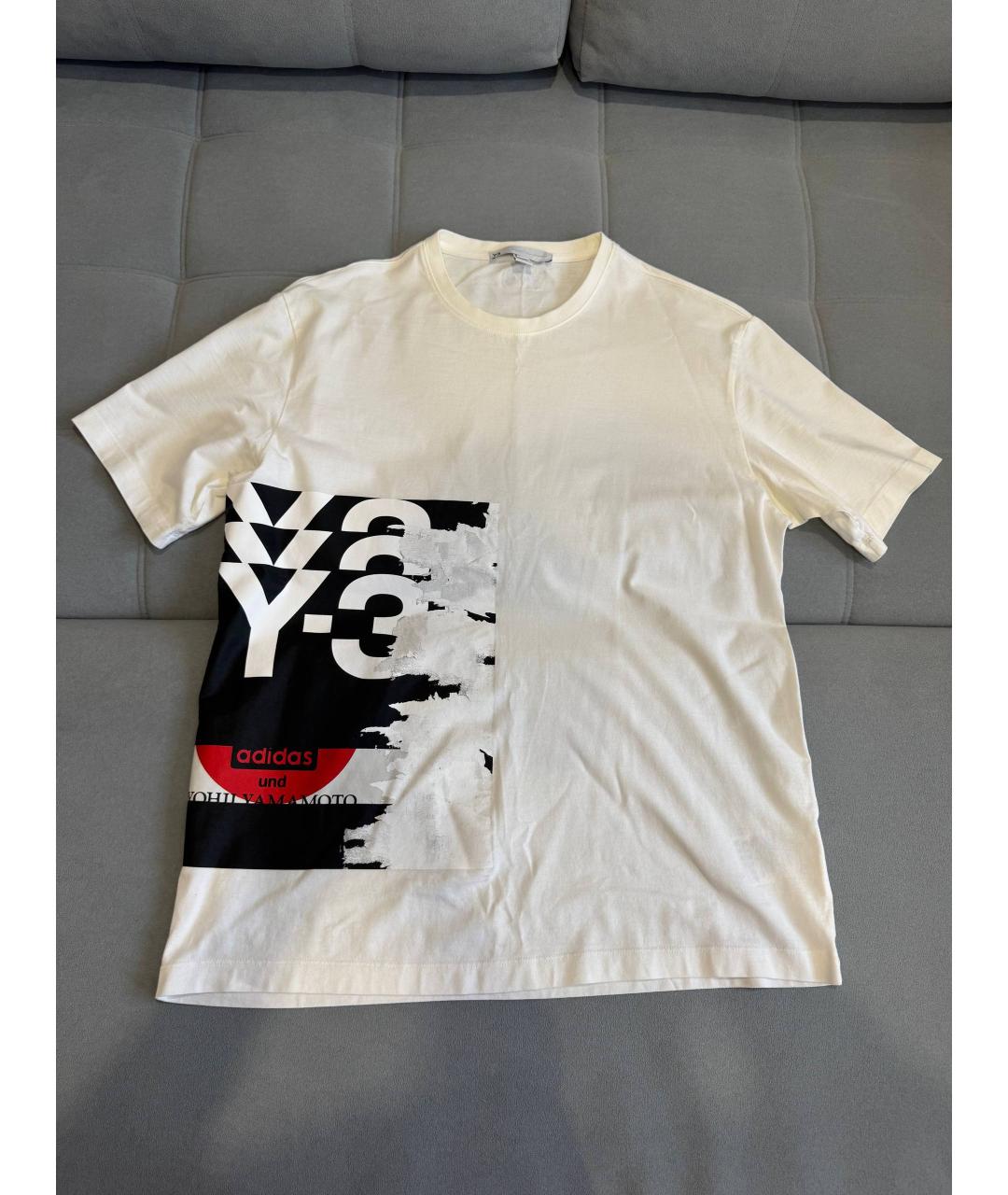 Y-3 Белая хлопковая футболка, фото 2