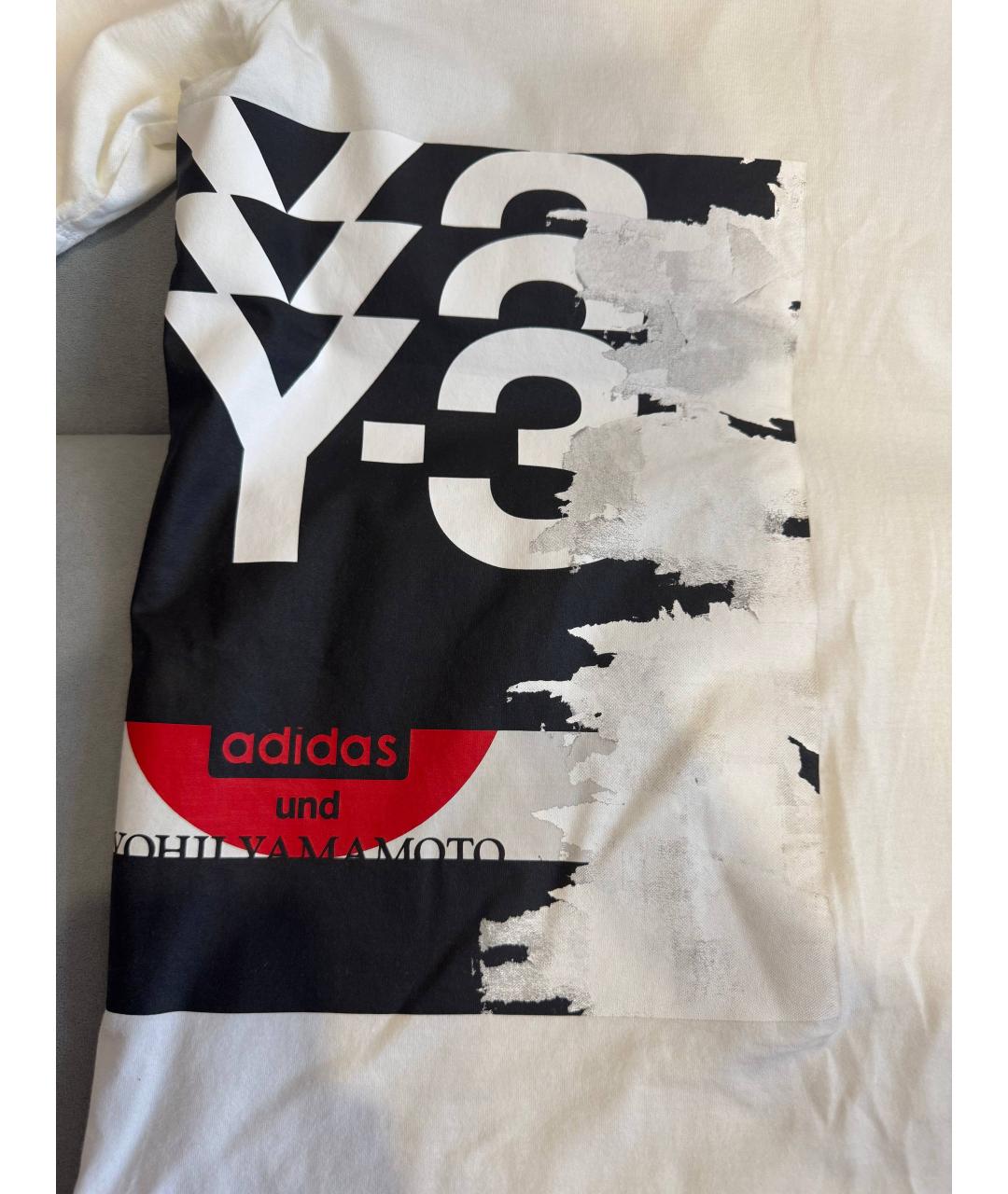 Y-3 Белая хлопковая футболка, фото 5
