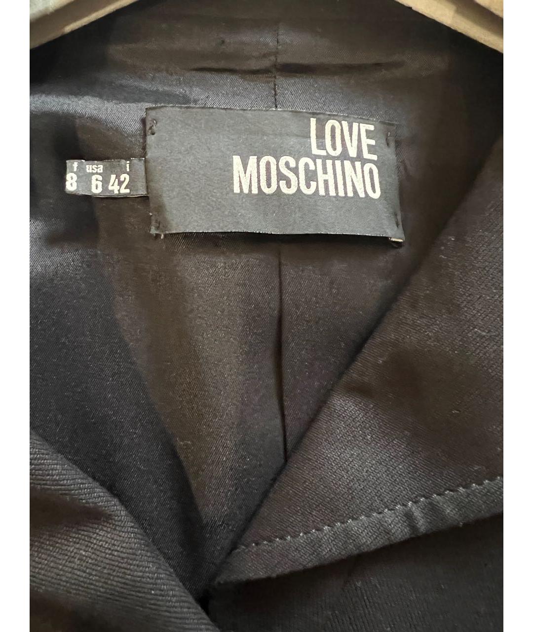 MOSCHINO Черный хлопко-эластановый жакет/пиджак, фото 5