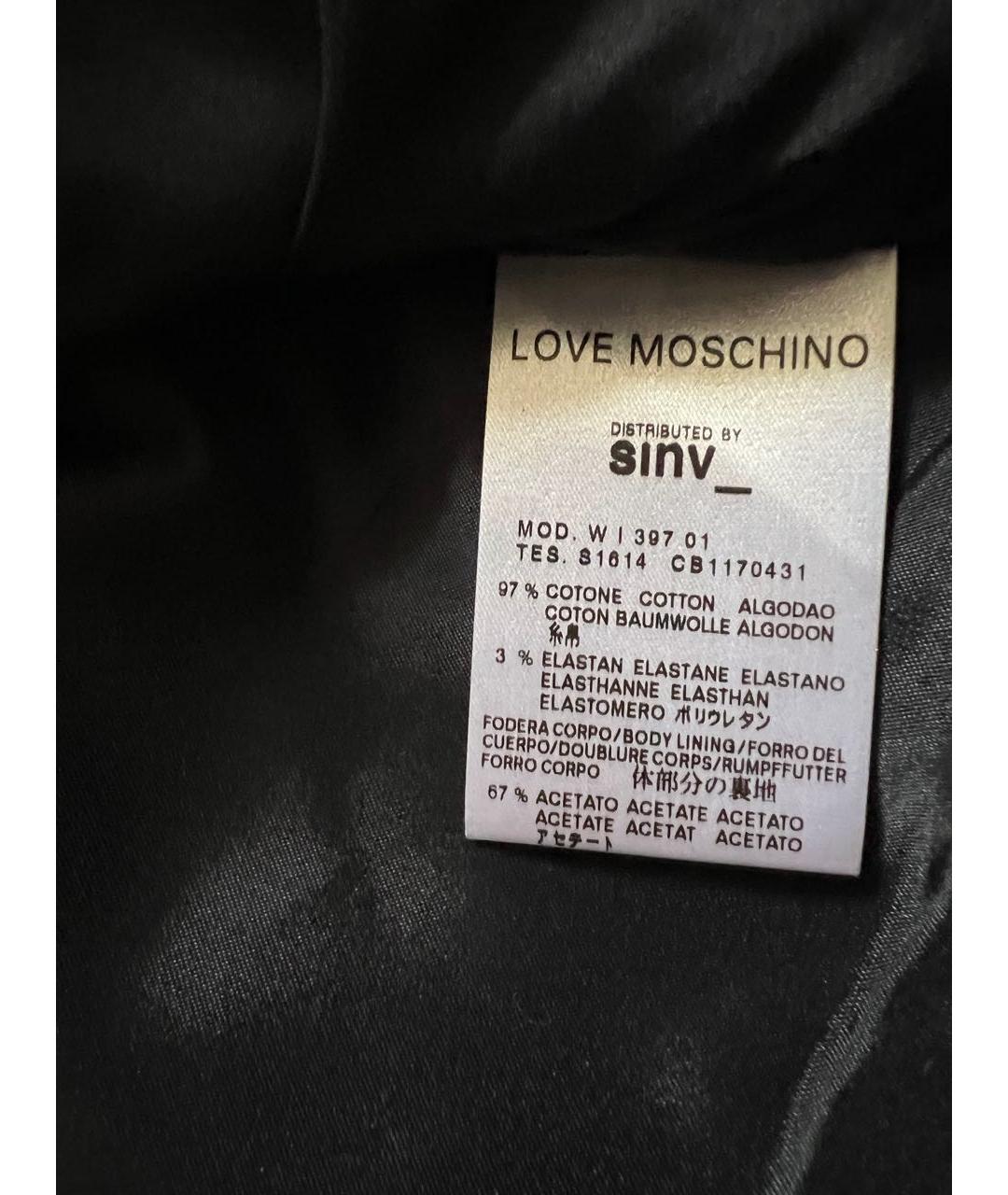 MOSCHINO Черный хлопко-эластановый жакет/пиджак, фото 6