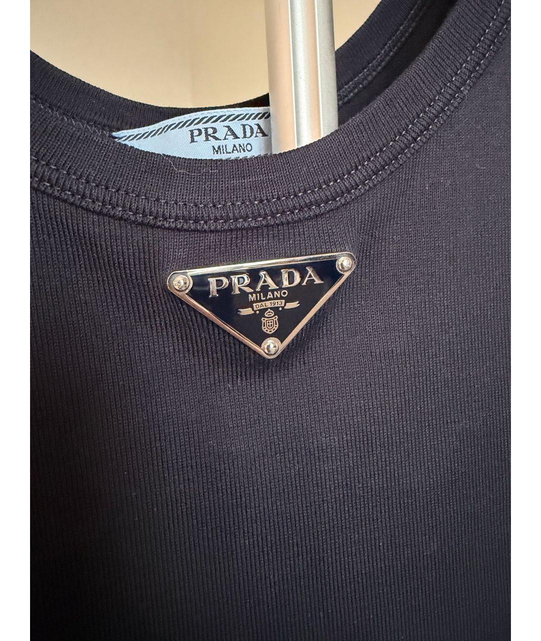 PRADA Темно-синяя хлопковая майка, фото 3