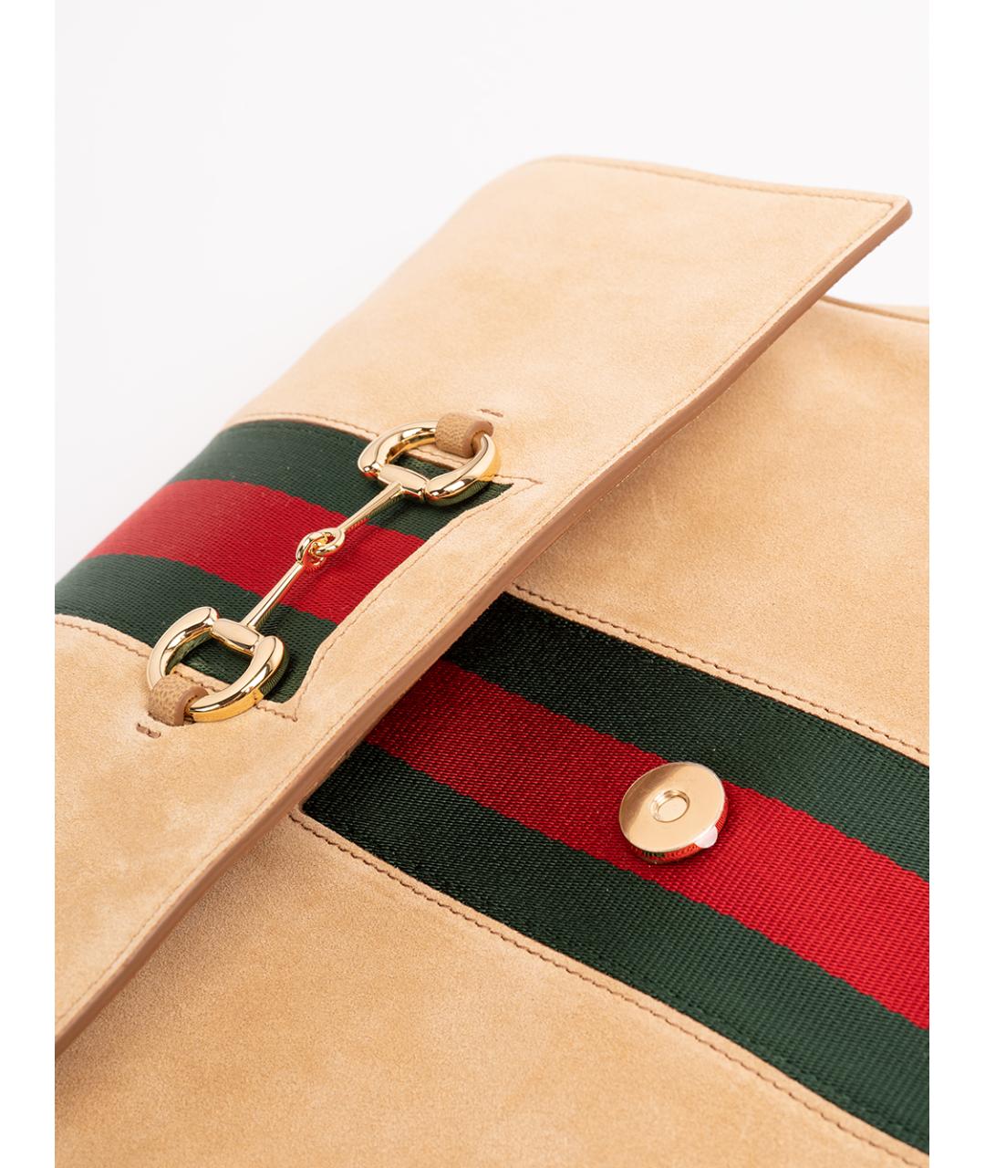 GUCCI Бежевая замшевая сумка через плечо, фото 5