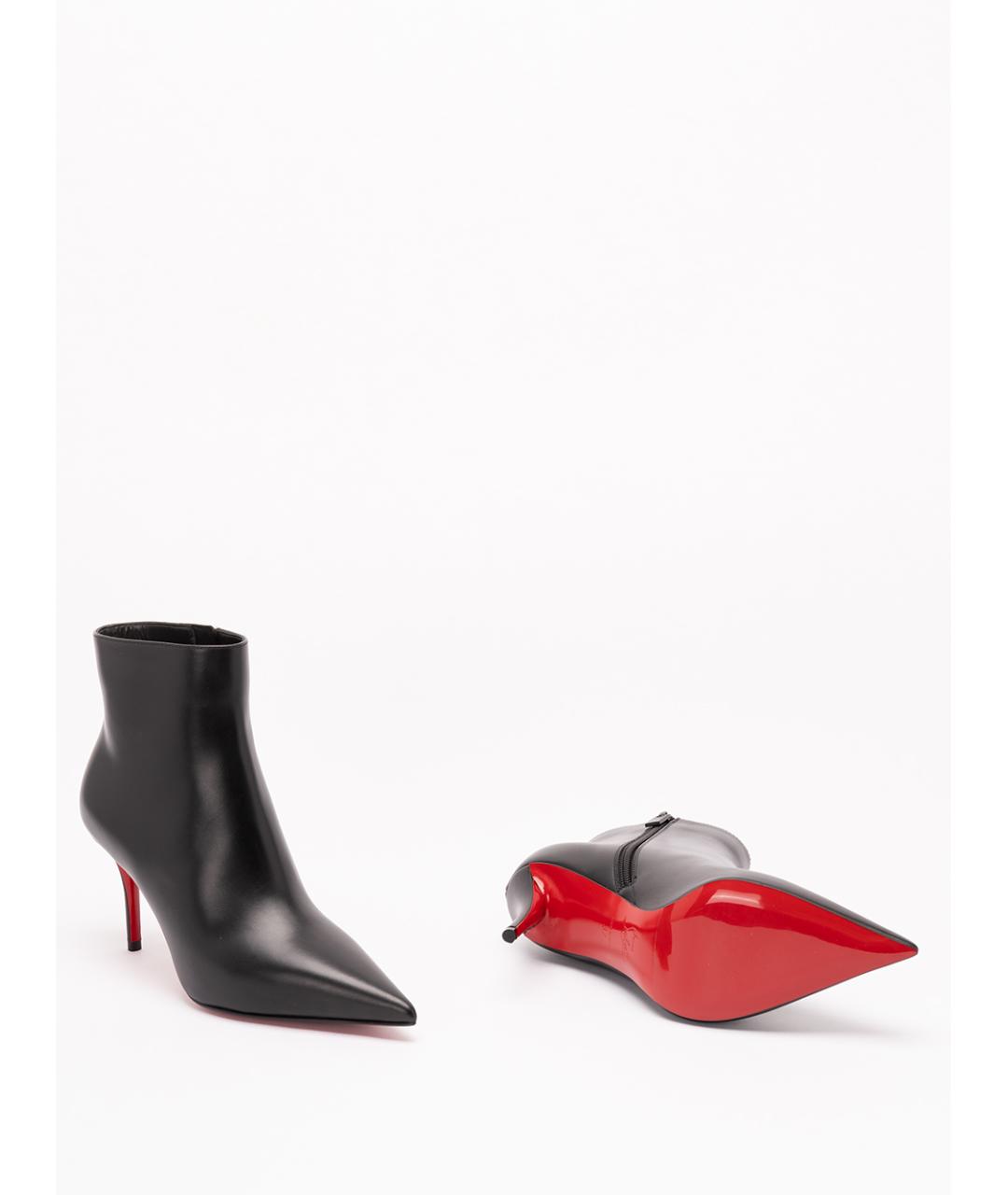 CHRISTIAN LOUBOUTIN Черные кожаные ботильоны, фото 4