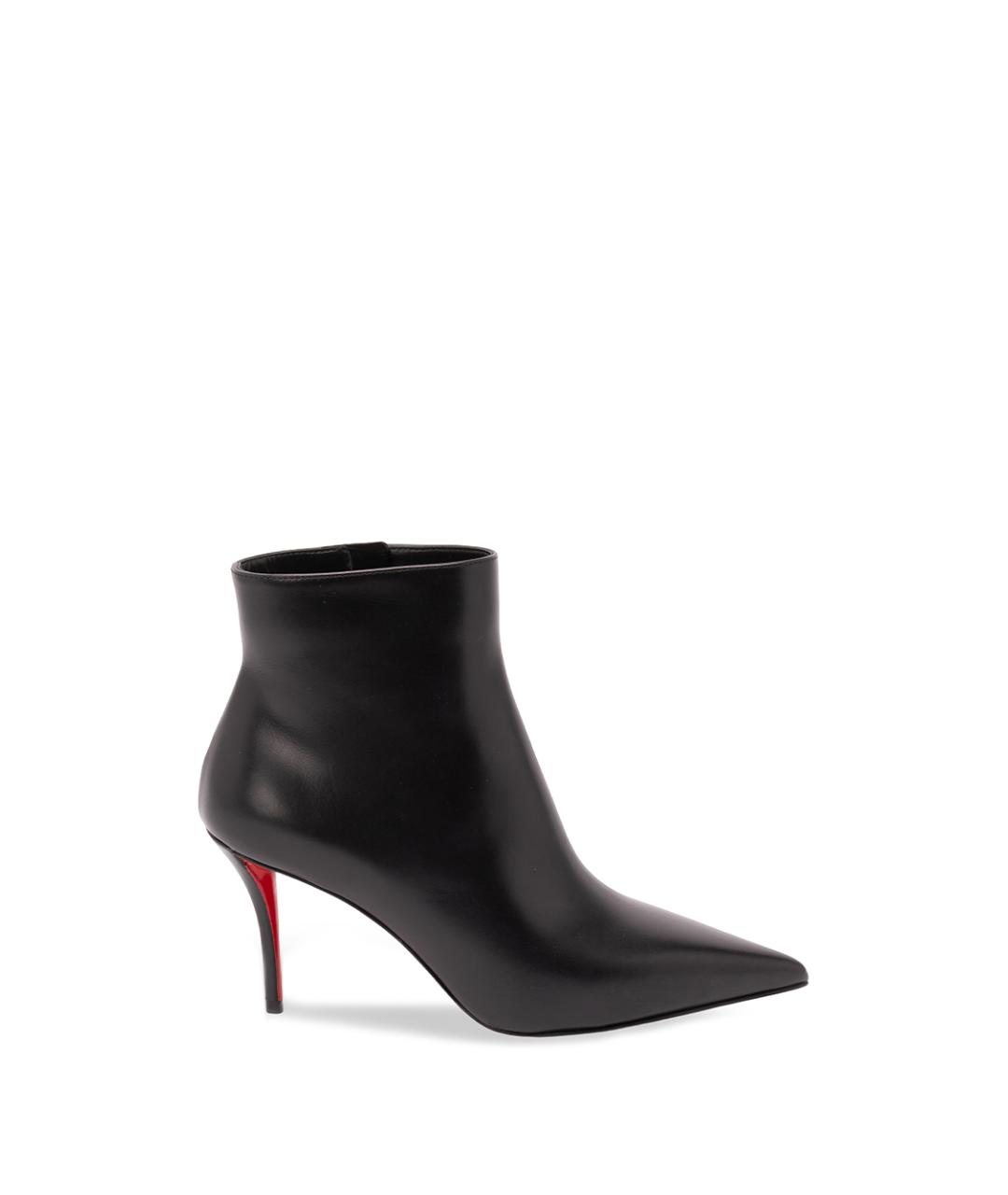 CHRISTIAN LOUBOUTIN Черные кожаные ботильоны, фото 1