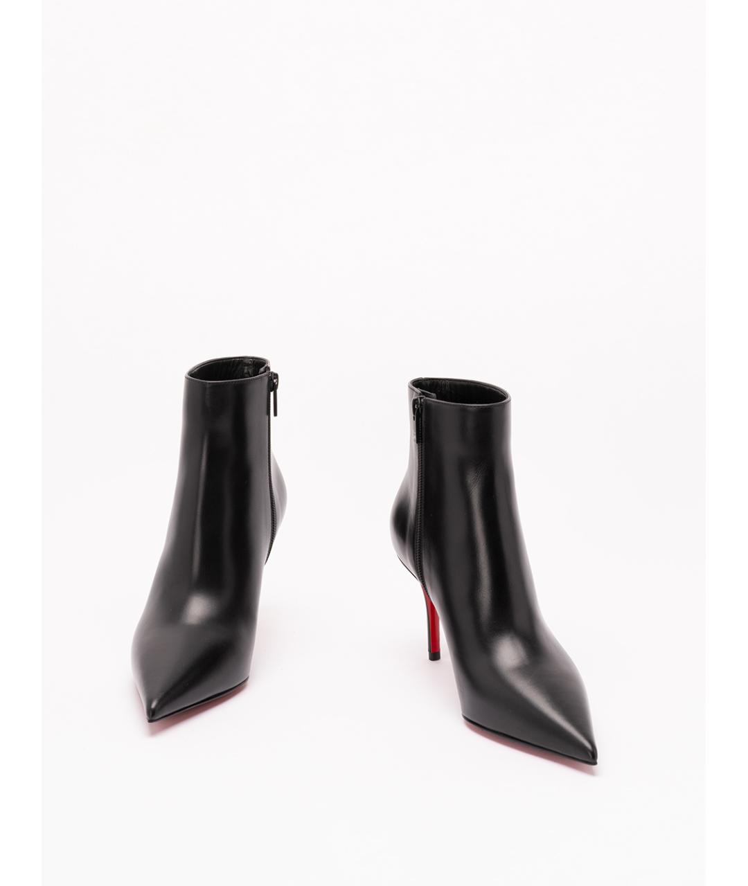 CHRISTIAN LOUBOUTIN Черные кожаные ботильоны, фото 2