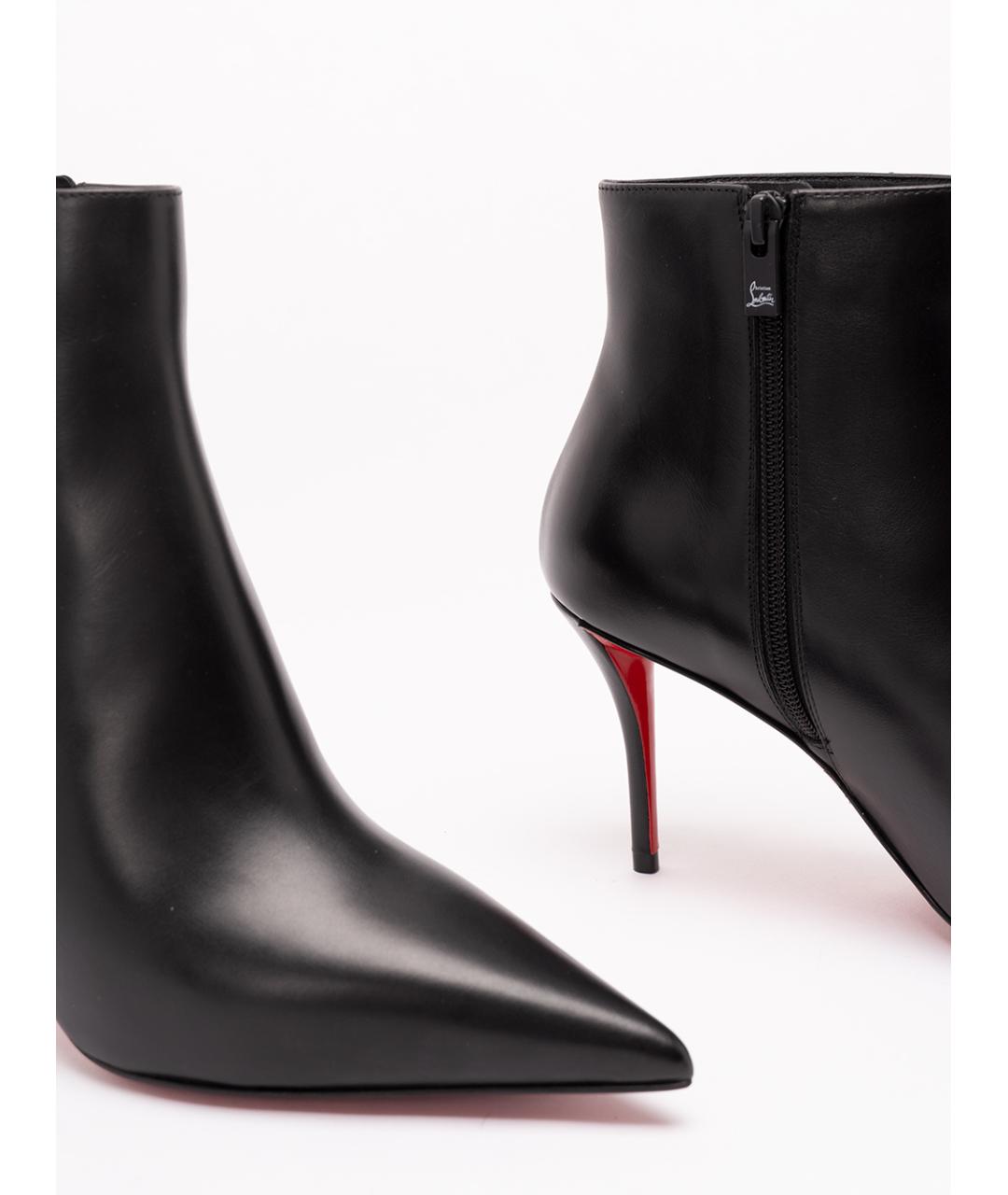 CHRISTIAN LOUBOUTIN Черные кожаные ботильоны, фото 5