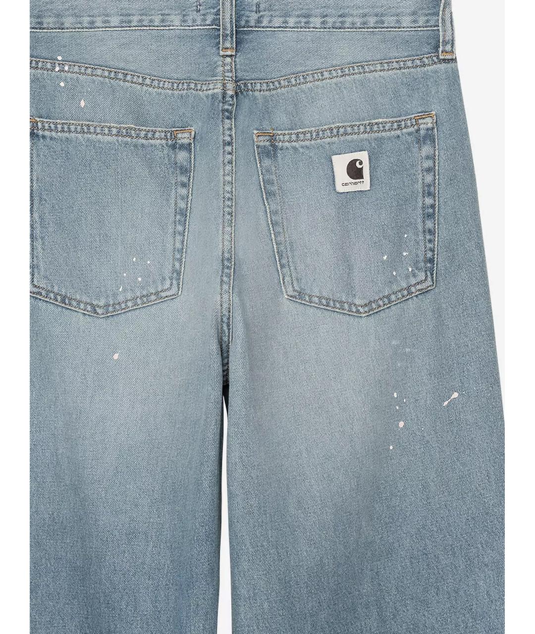 CARHARTT WIP Голубые хлопковые прямые джинсы, фото 3