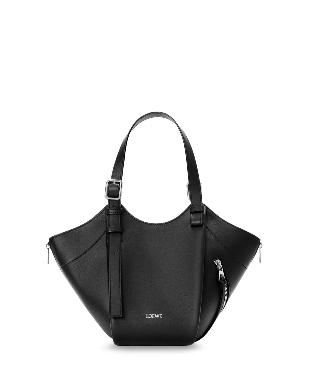 LOEWE Черная кожаная сумка тоут, фото 1