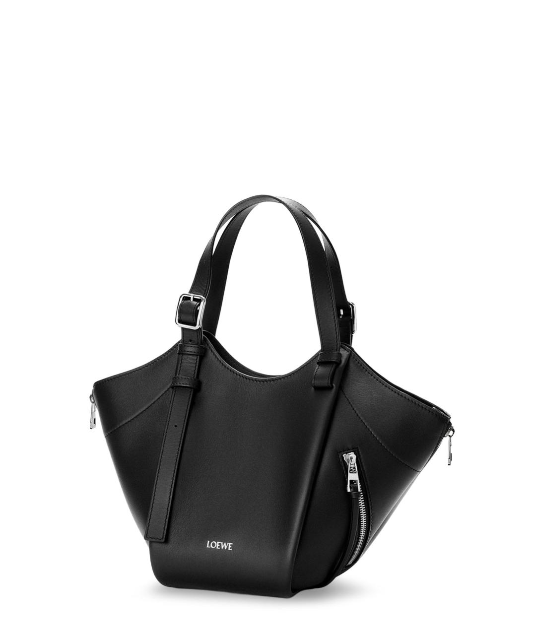 LOEWE Черная кожаная сумка тоут, фото 3