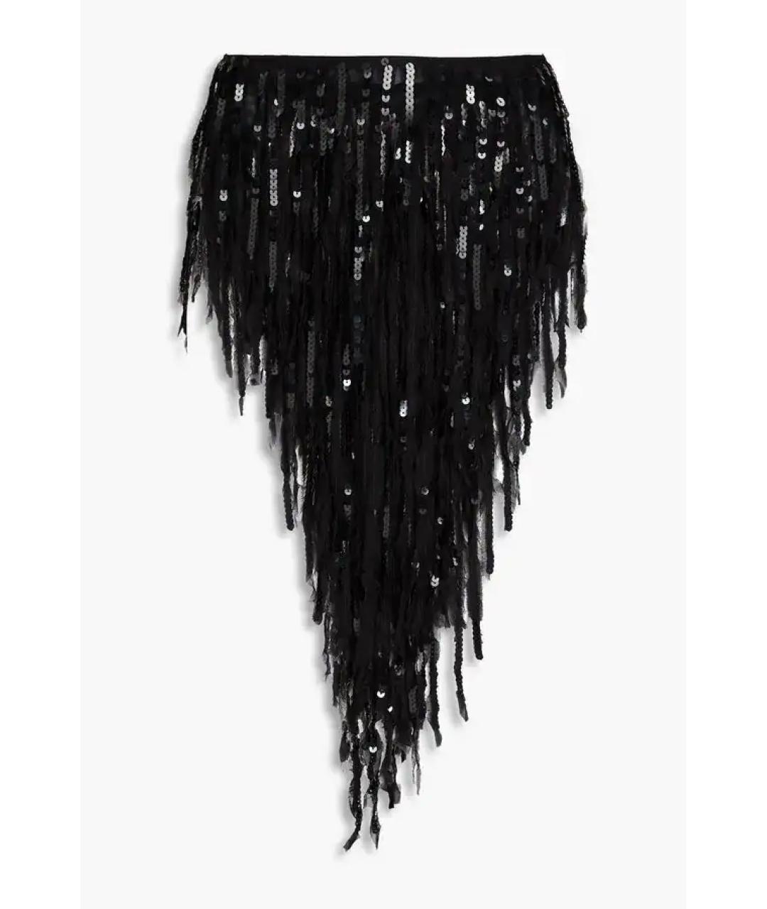 RICK OWENS Черная шелковая юбка мини, фото 4