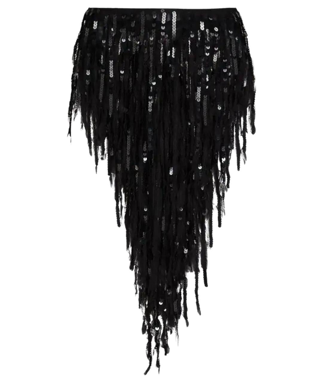 RICK OWENS Черная шелковая юбка мини, фото 1