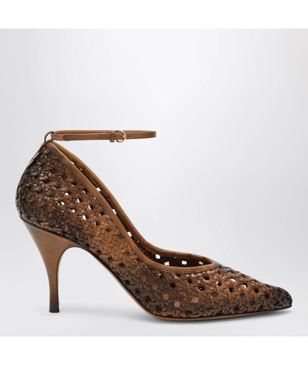 MIU MIU Коричневые кожаные туфли, фото 3