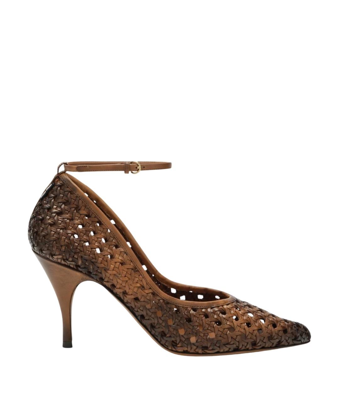 MIU MIU Коричневые кожаные туфли, фото 1