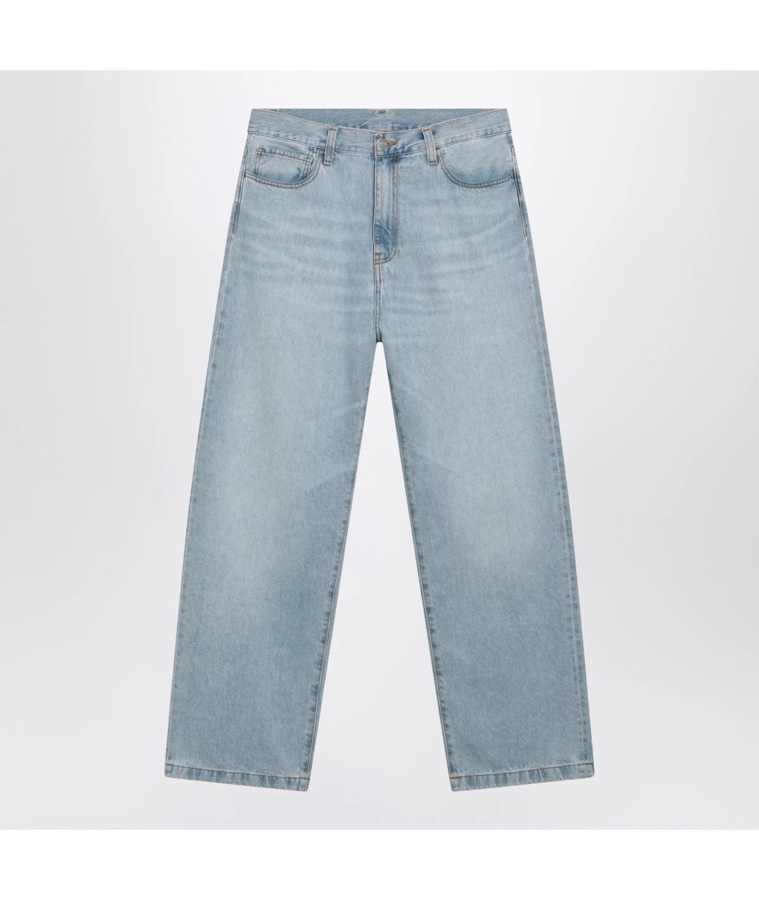 CARHARTT WIP Голубые хлопковые прямые джинсы, фото 3