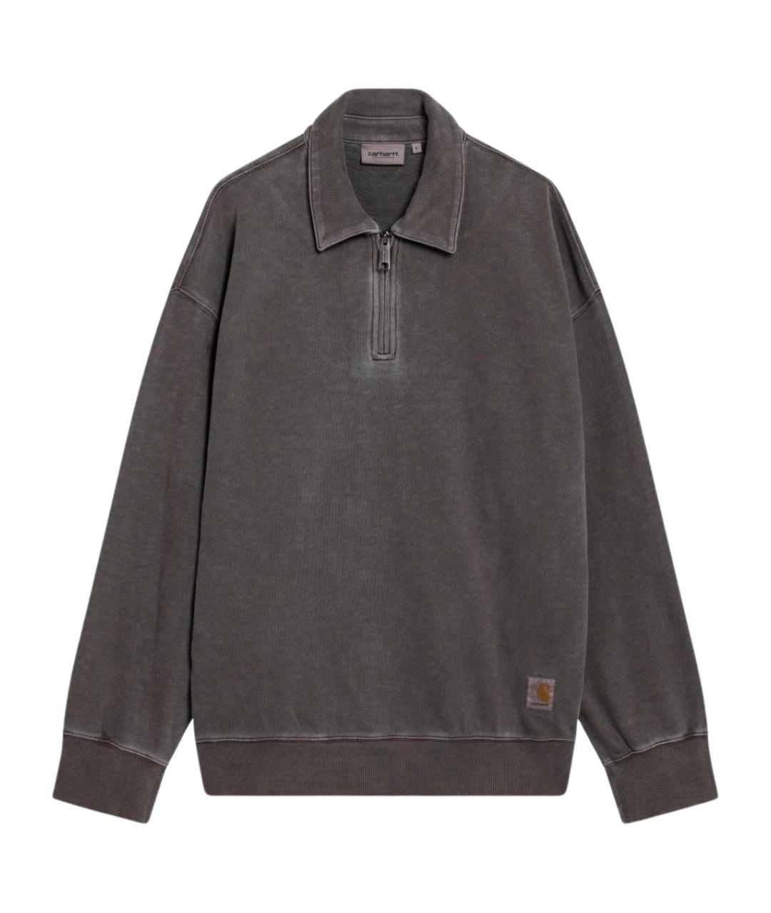 CARHARTT WIP Коричневое хлопковое поло с длинным рукавом, фото 1