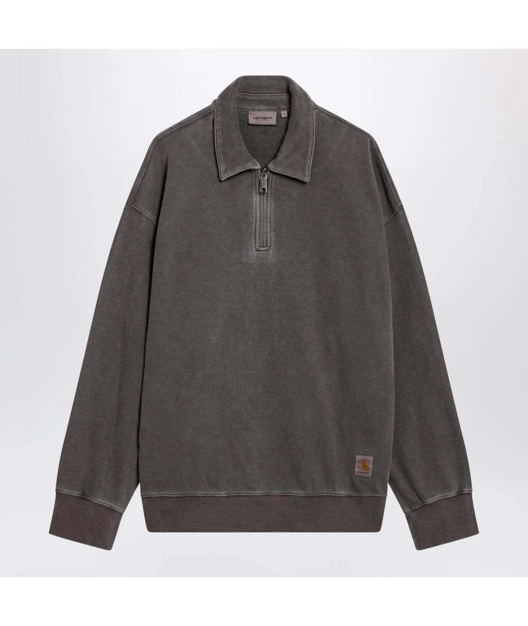CARHARTT WIP Коричневое хлопковое поло с длинным рукавом, фото 3