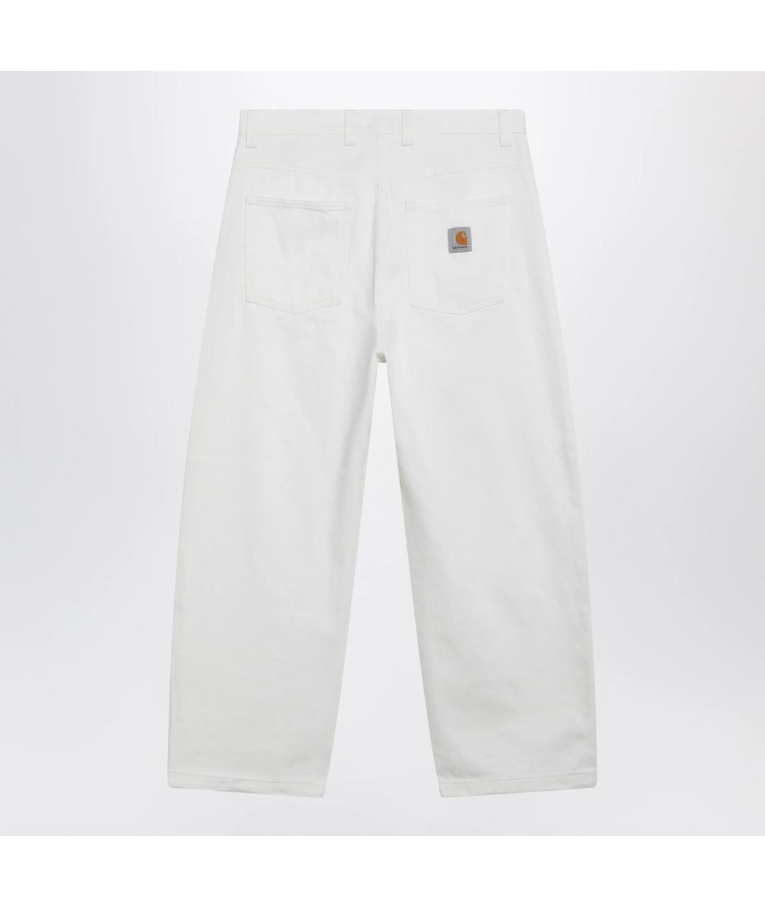 CARHARTT WIP Белые хлопковые прямые джинсы, фото 2