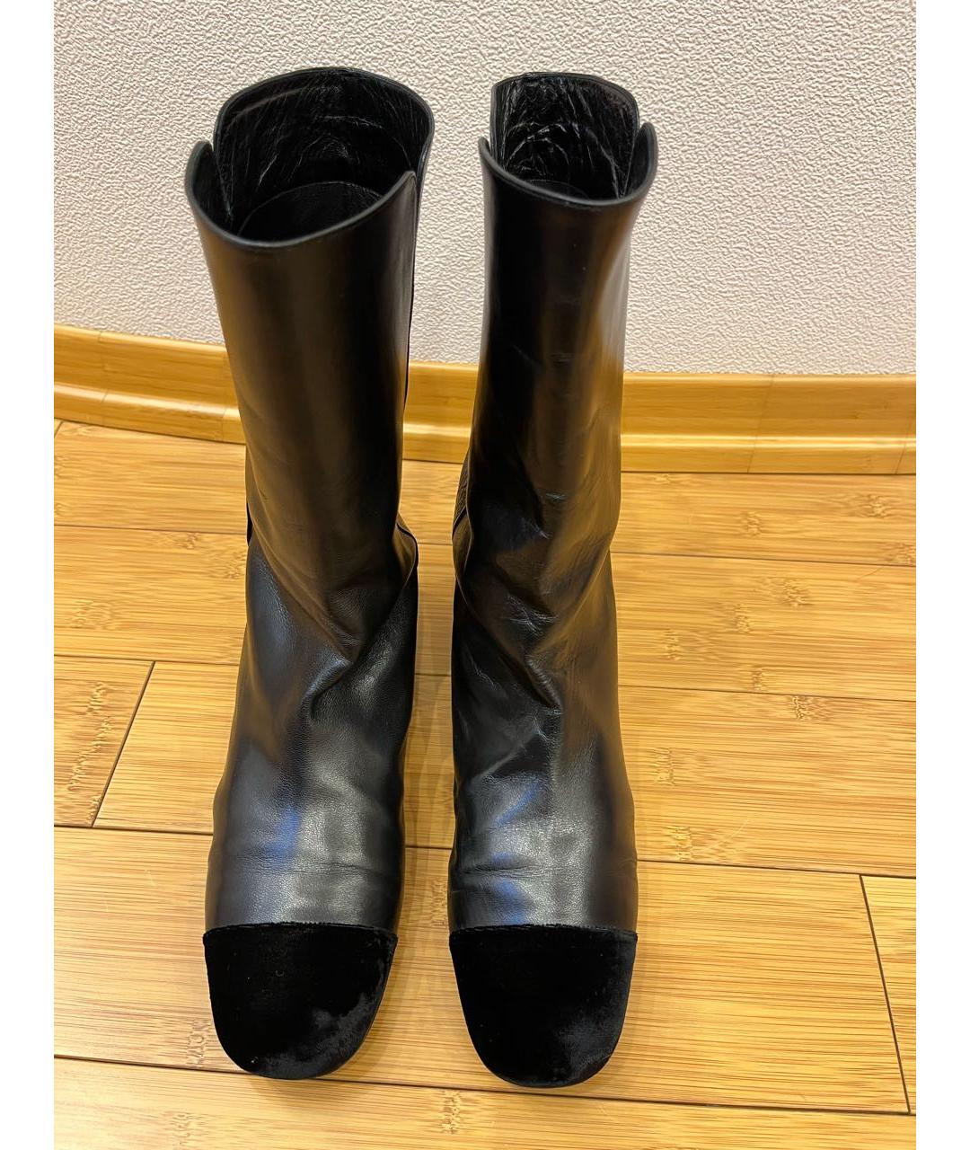 CHANEL Черные кожаные полусапоги, фото 2